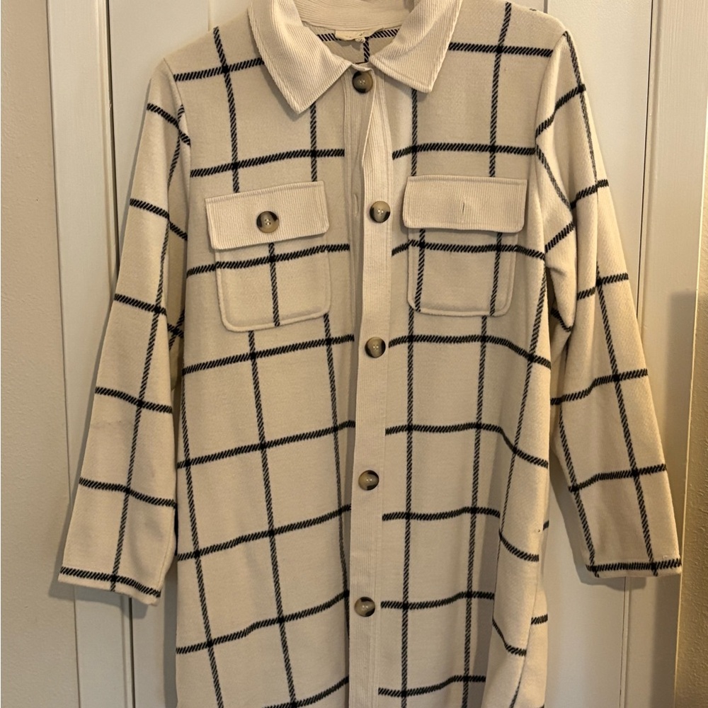 $7 sale/ everything $7 
Plaid Button-Up Jacket